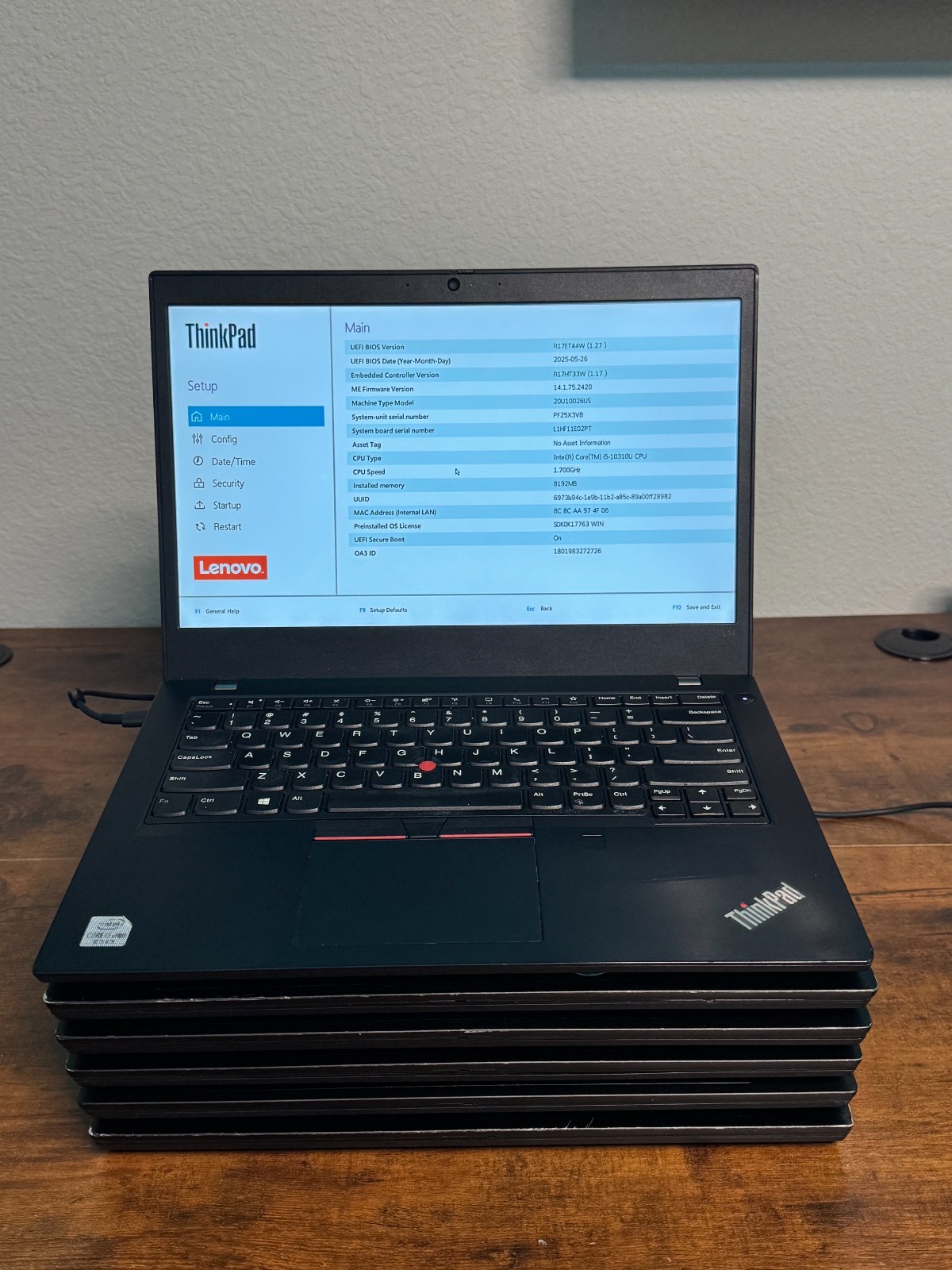 Lot of 6 Lenovo ThinkPad L14 Gen 1 FHD i5-10310U 1.70GHz 8GB RAM NO SSD NO OS