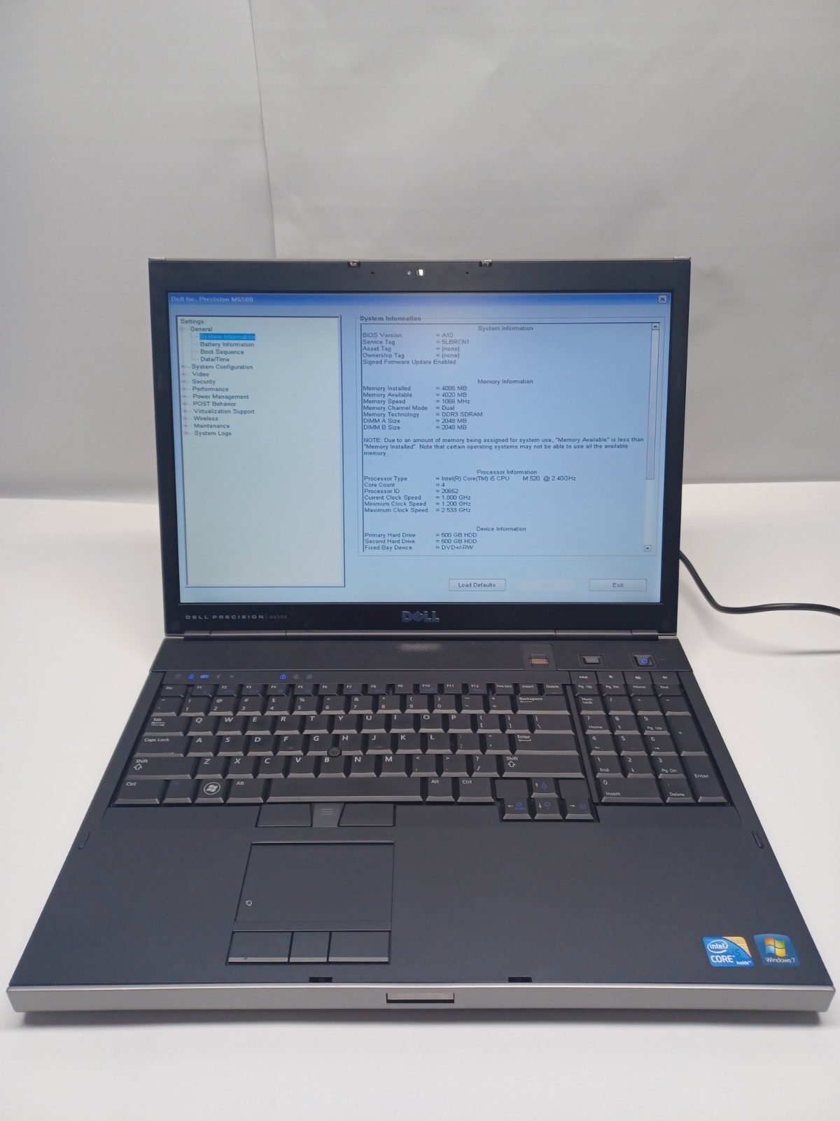 Dell Precision M6500 Workstation i5-M520 4GB 500GB No OS