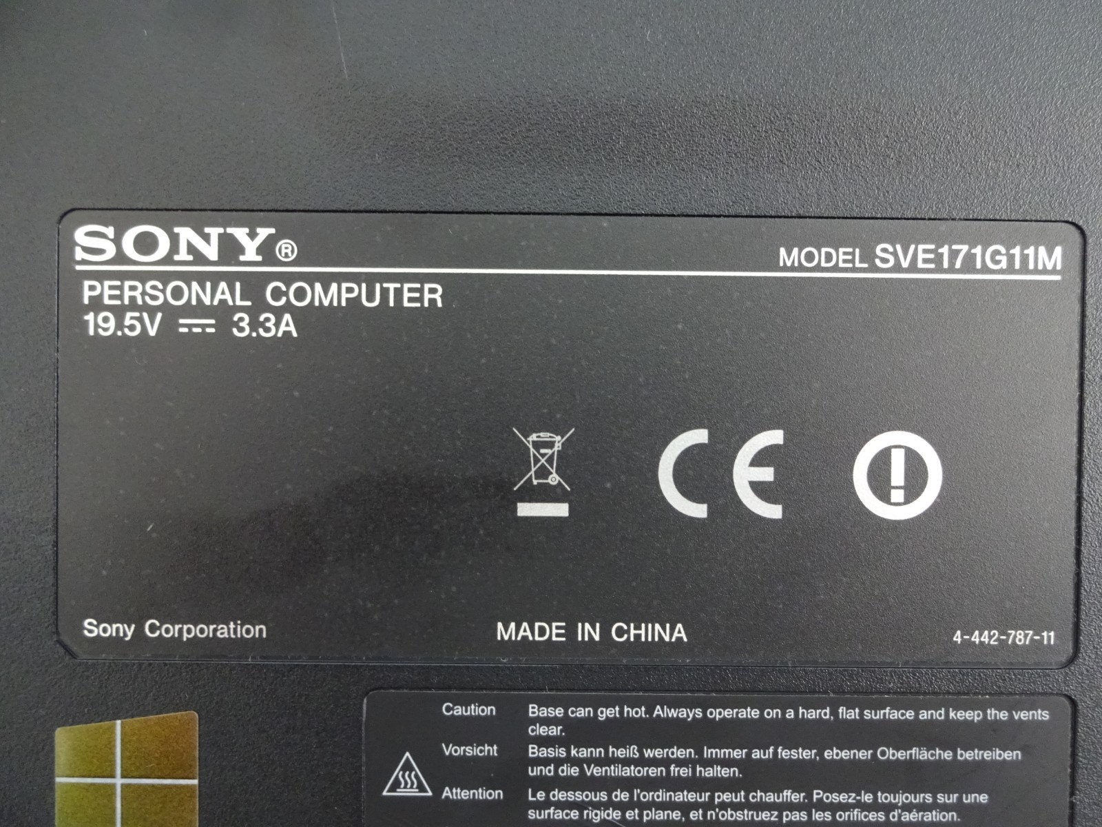 SONY VAIO 17.3 – SVE1712C1EW WINDOWS 11 – DUAL CORE – NOTEBOOK – LAPTOP 500GB