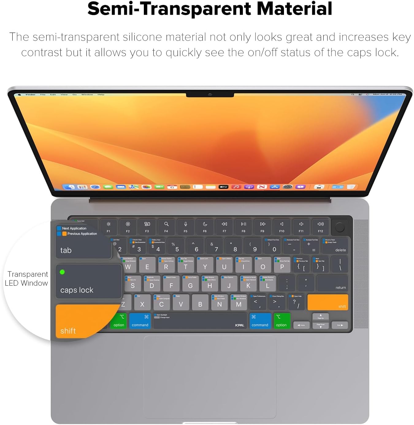 MacOS Shortcut Guide Keyboard Cover for Apple MacBook Pro 14 inch / 16 inch