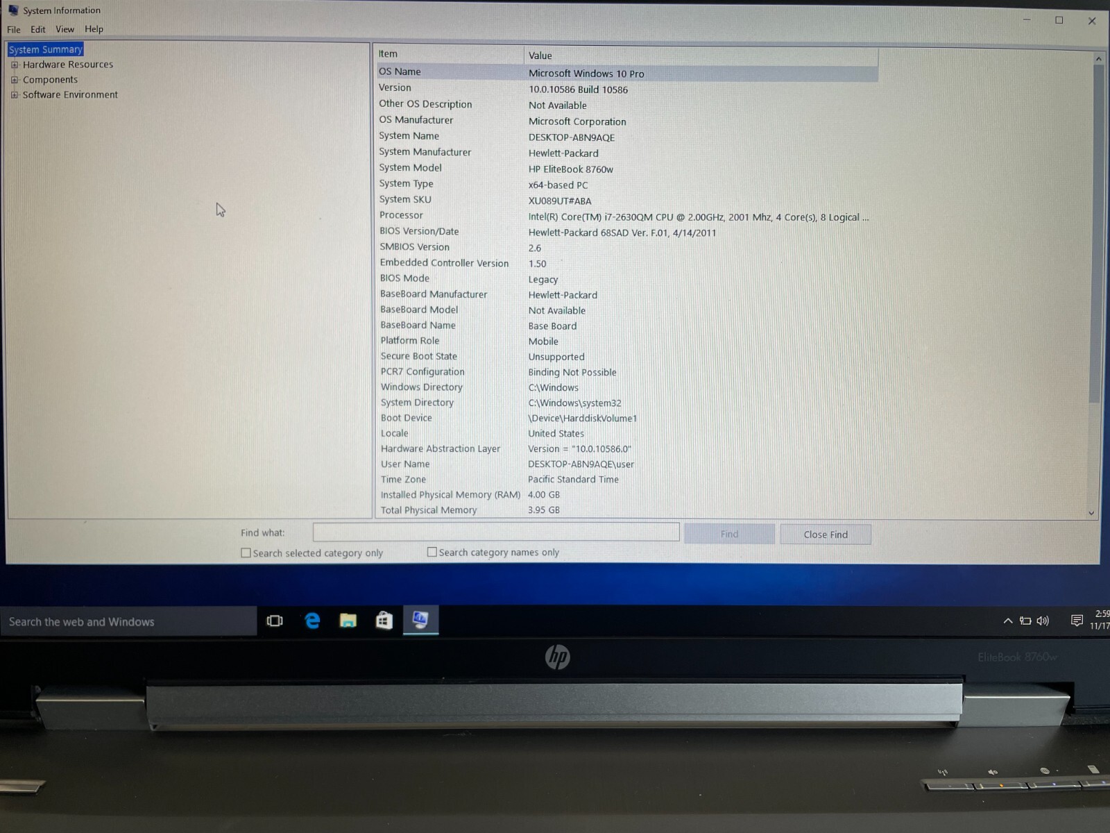HP EliteBook 8760w|Intel Core i7@2.00GHz|4GB RAM|500GB HDD|Window10 Prof|Webcam