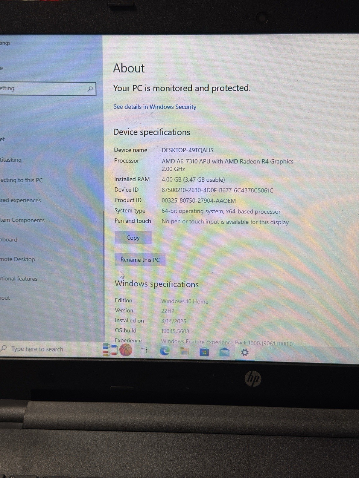 HP 15-ba009dx 15” Laptop AMD A6-7310 | 4GB | 500GB Win 10