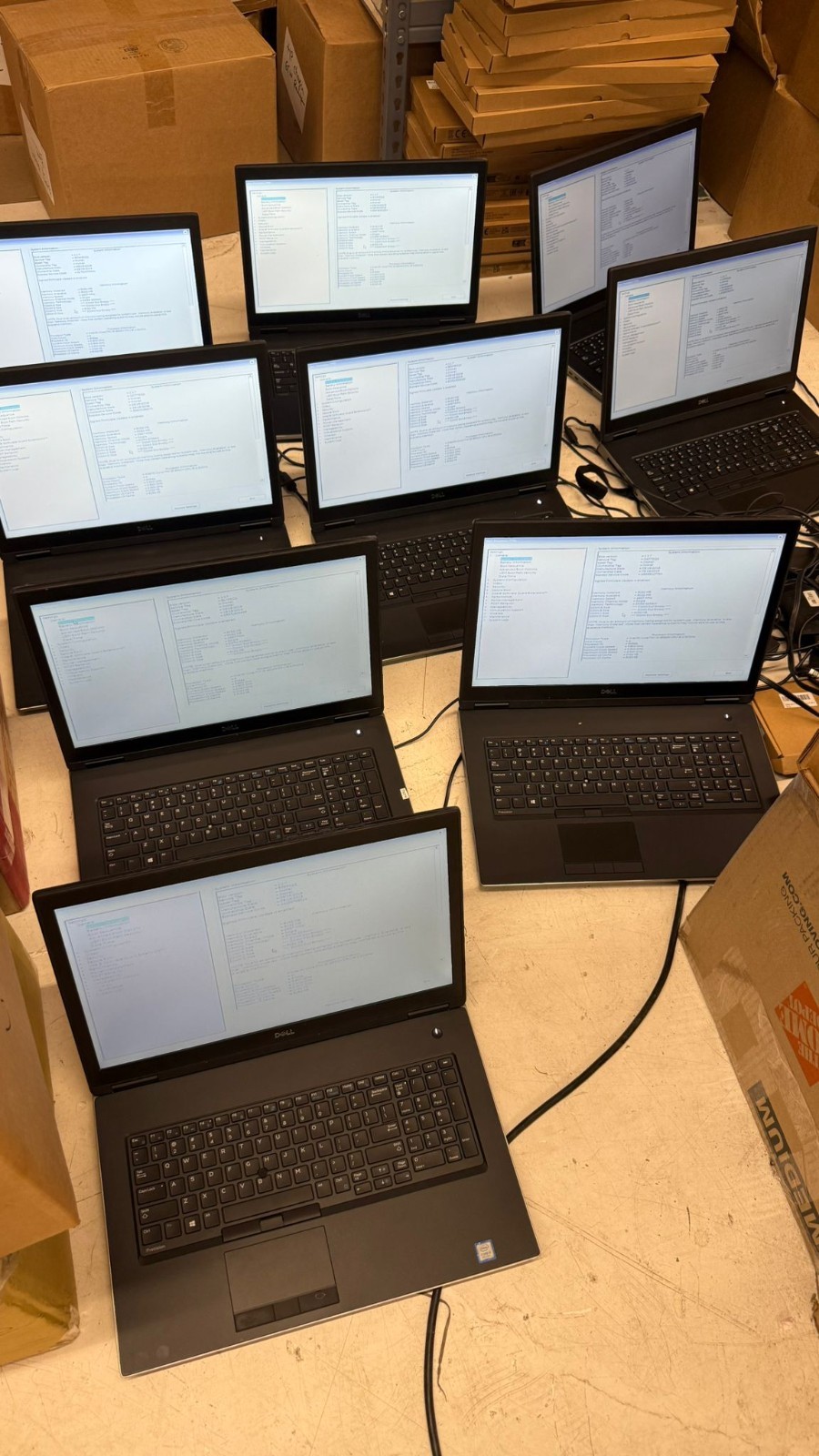 Lot of 9 Dell Precision 7730 17″ Laptop Core i5-8300H 8GB RAM NO SSD Boot Bios