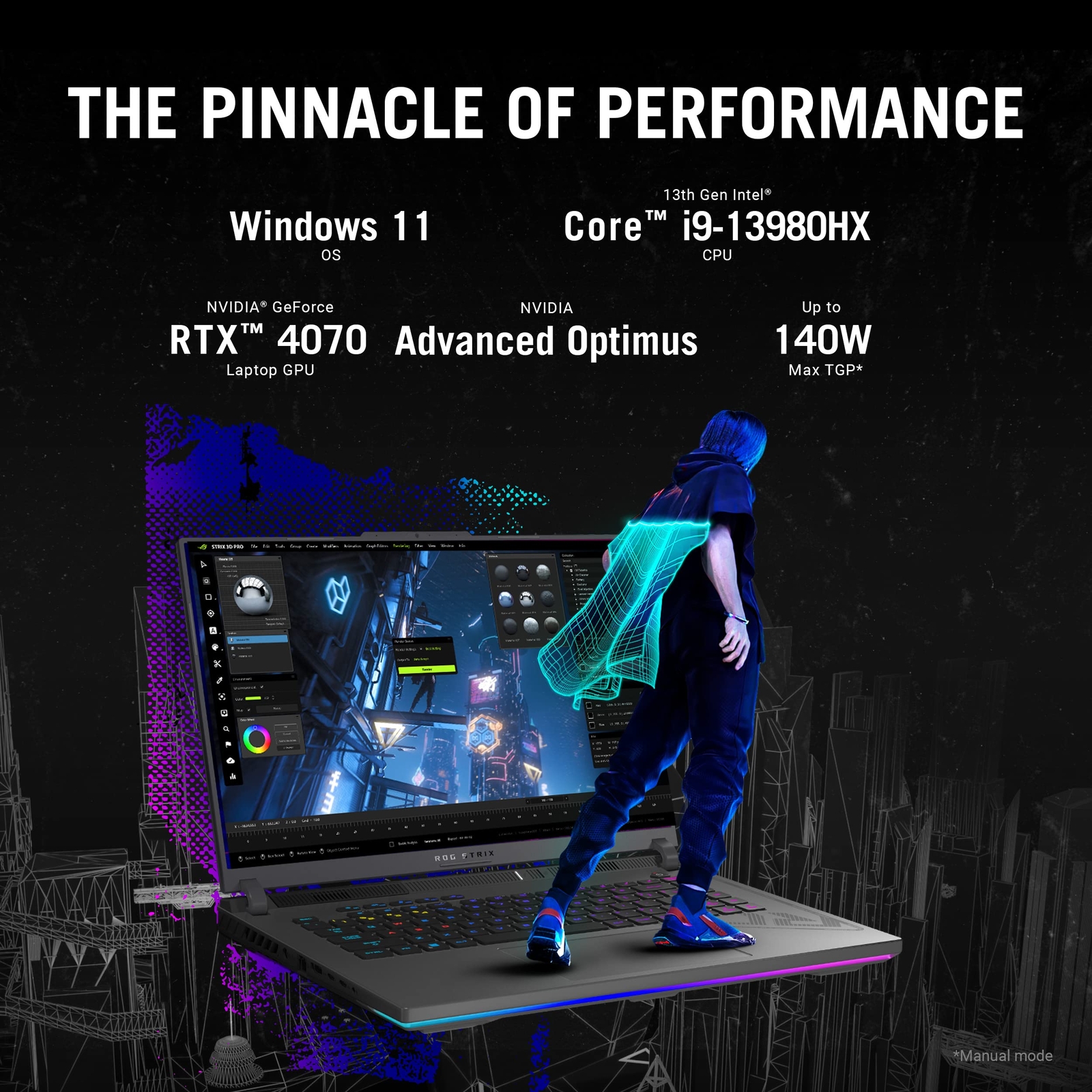 ASUS ROG Strix G16 2023 Gaming 16 RTX 4070 i9-13980HX 16GB 1TB Win11 G614JI-AS94
