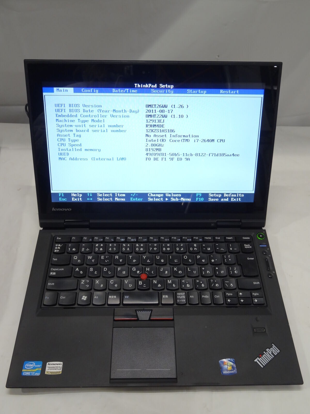 ThinkPad X1 i7-2640M 8GB 160GB WebCam HDMI Win 10 Office 2019