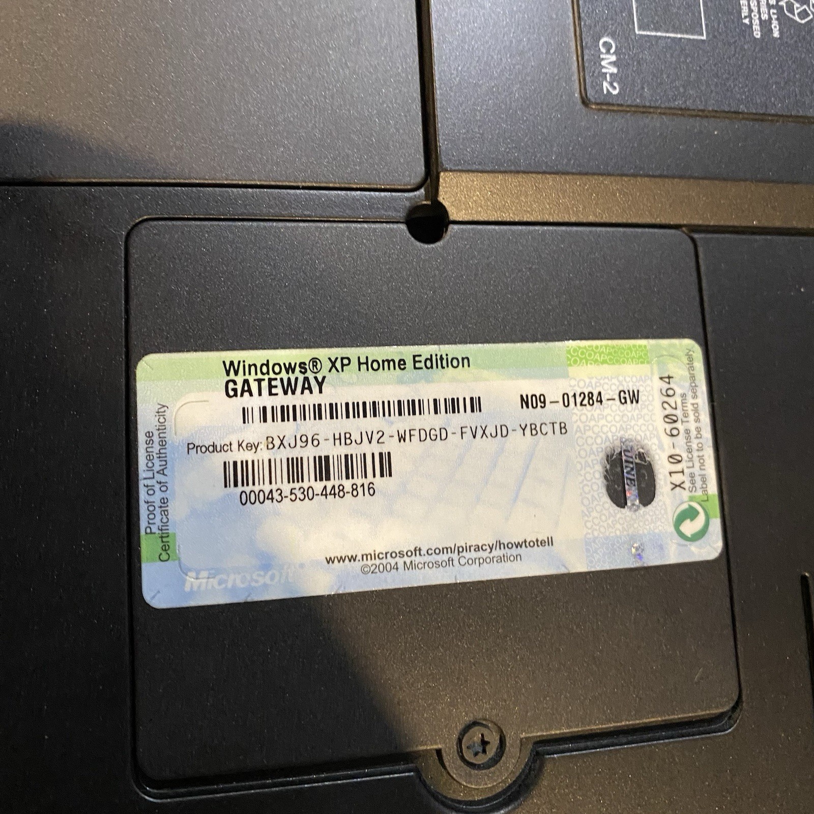 Gateway Laptop4530GZ Pentium M @1.6MHz 480MB RAM – Windows XP Installed