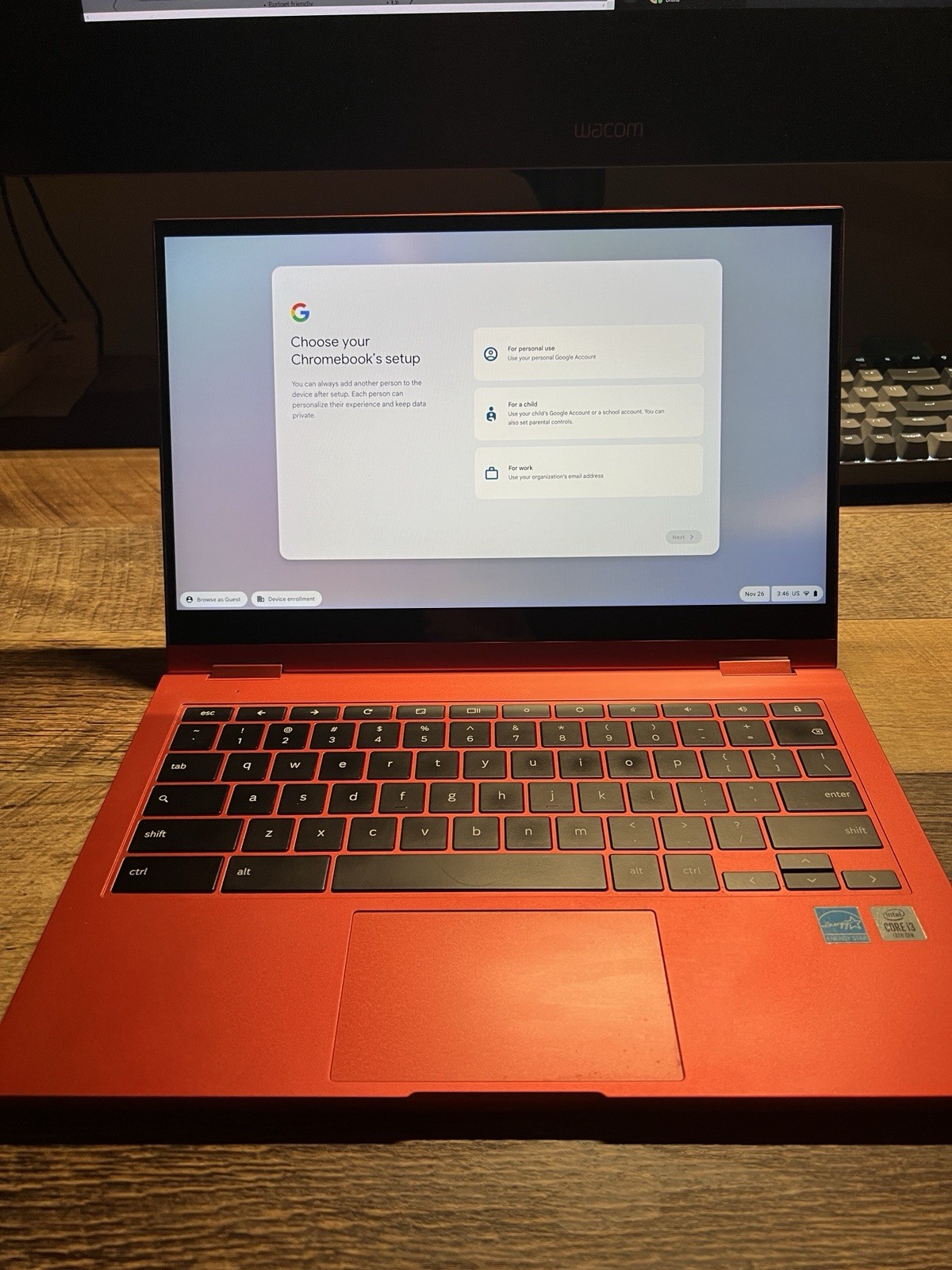 Samsung Galaxy Chromebook 2 13.3″ QLED Touch Intel Core i3 8GB 128GB Fiesta Red