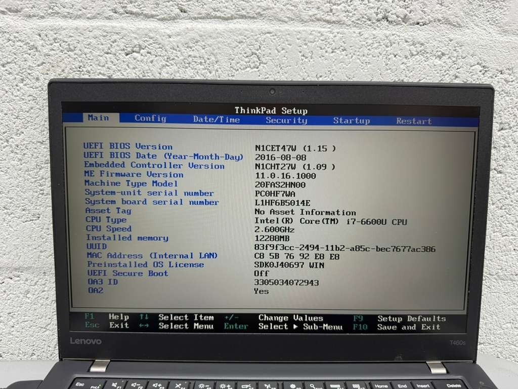 Lenovo ThinkPad T460s 14″ Laptop 4GB RAM – Worn Key –