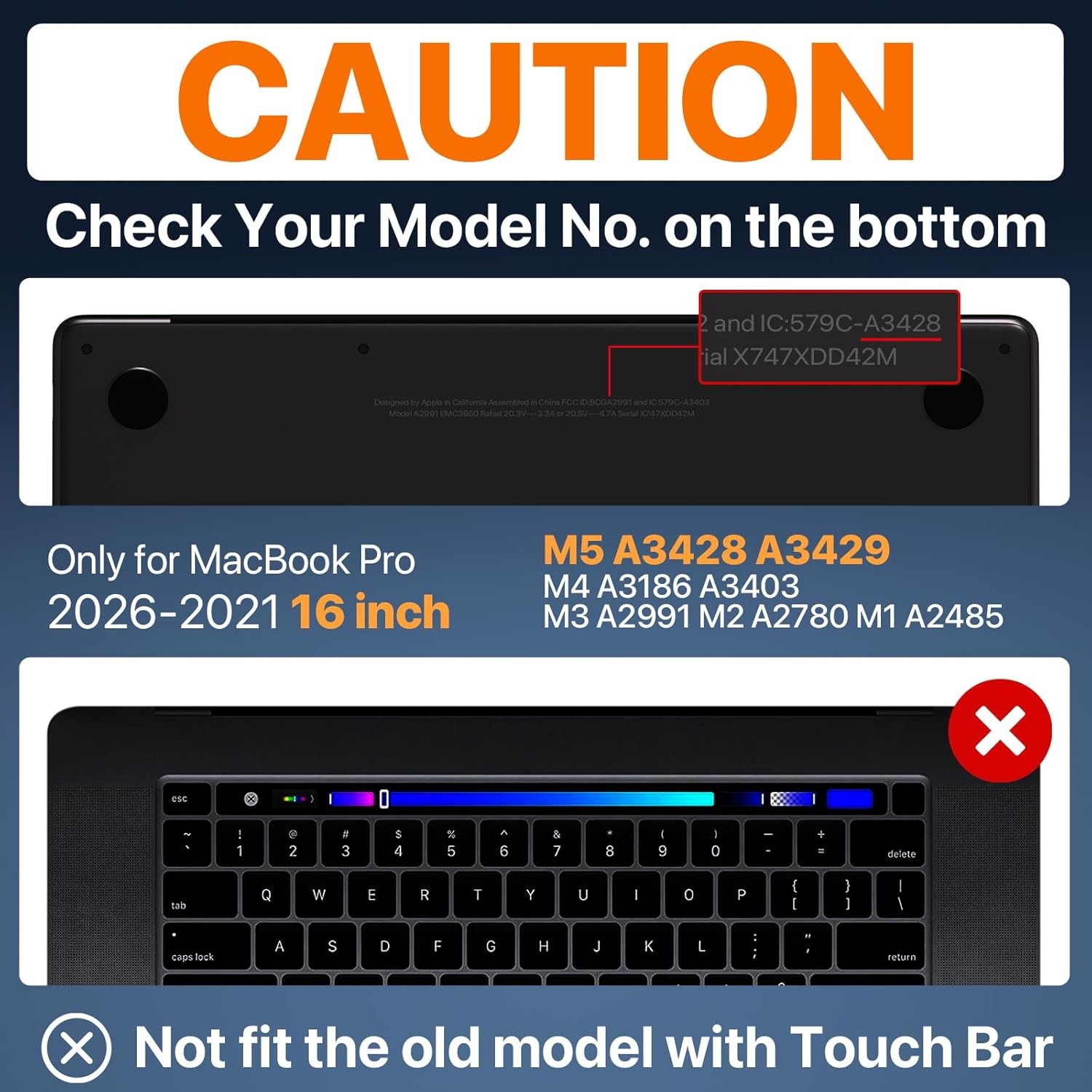 Sleeve for MacBook Pro 16 inch | Protective Hard Shell | Space Black Clear