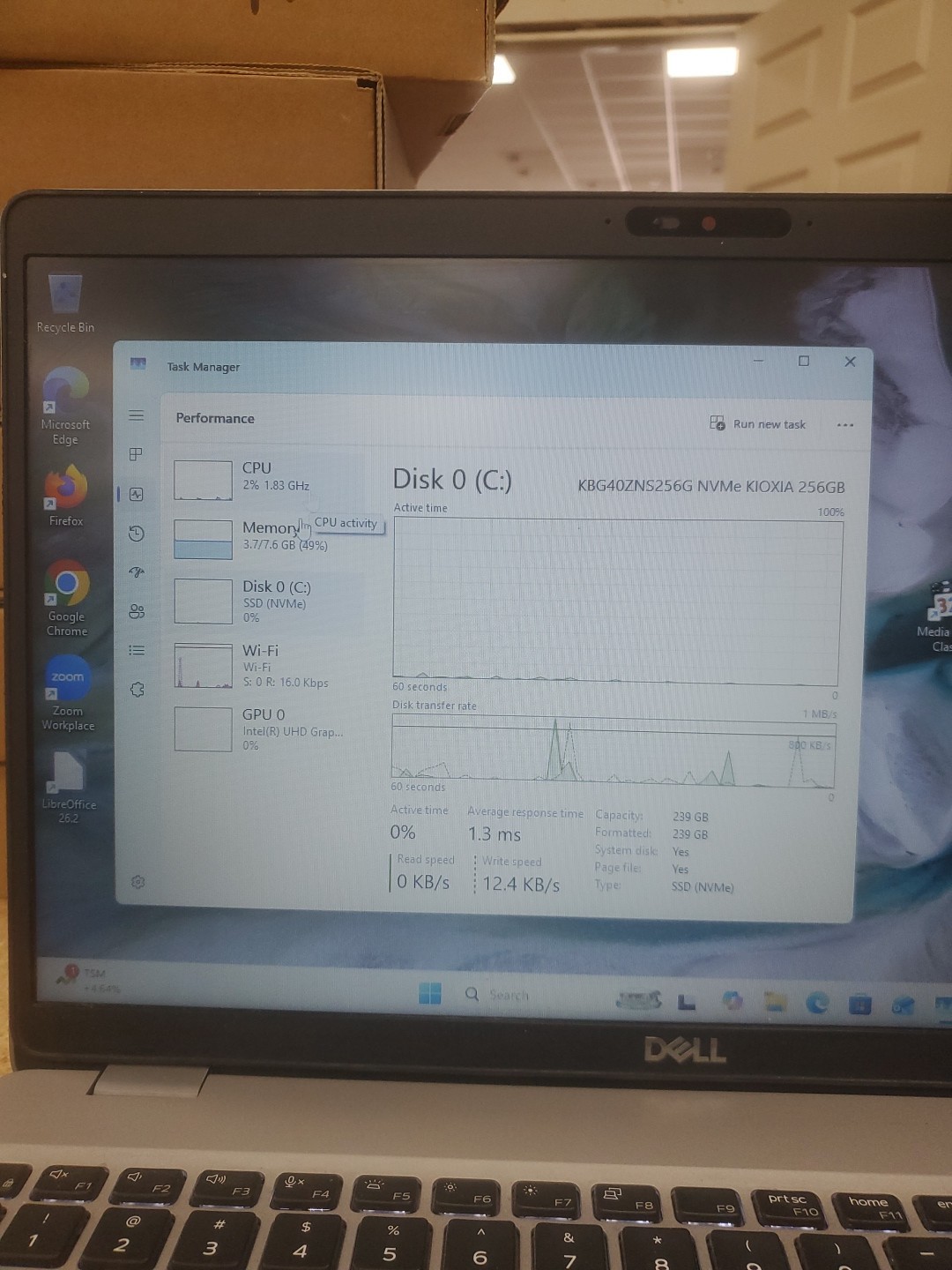 Dell Precision 3550 Laptop – i5-10310U 8GB 256GB SSD 15.6″ 051426-1