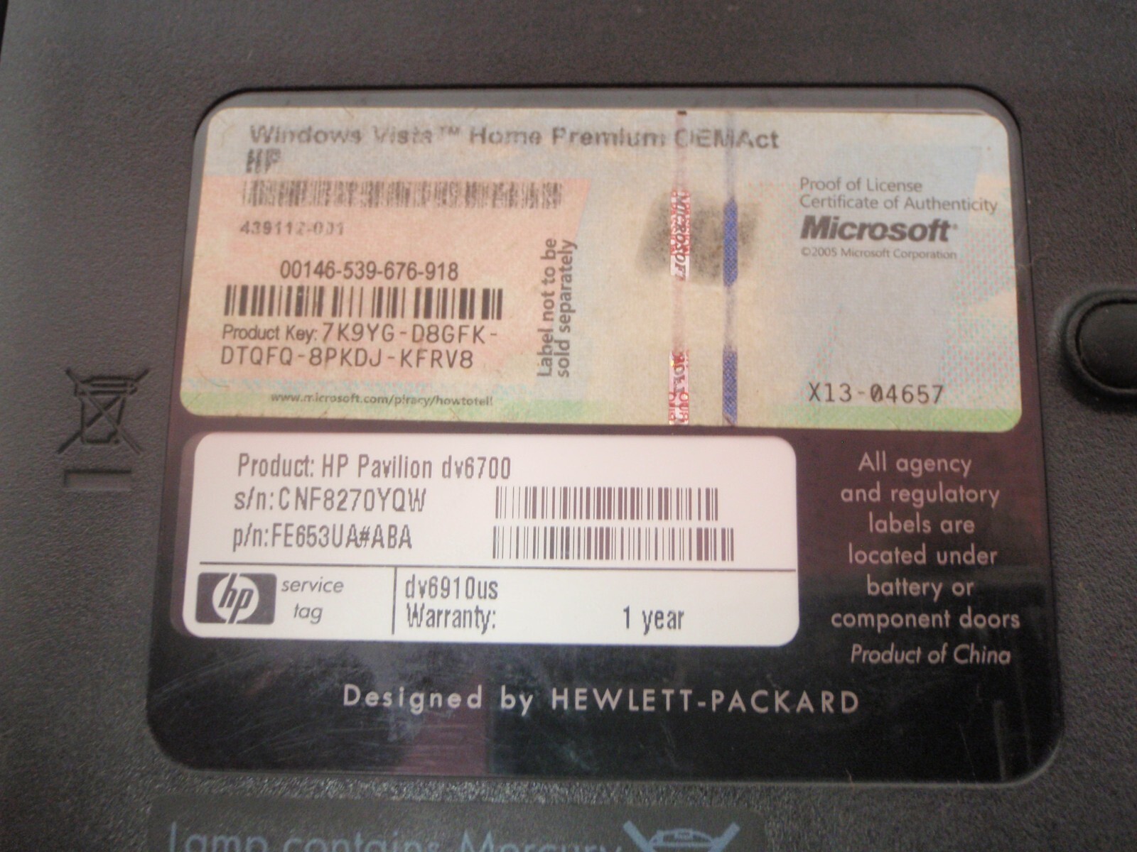 HP Pavilion dv6000 15.4in Laptop/Notebook Intel Celeron