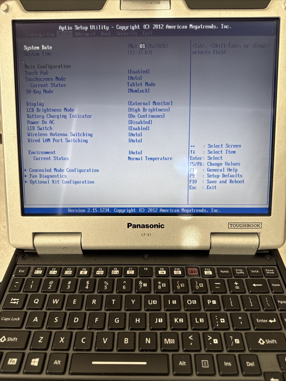 Panasonic Toughbook CF-31 MK5 i5-5300U 2.30GHz 8GB/128GB HDD/DVD/No AC Charger