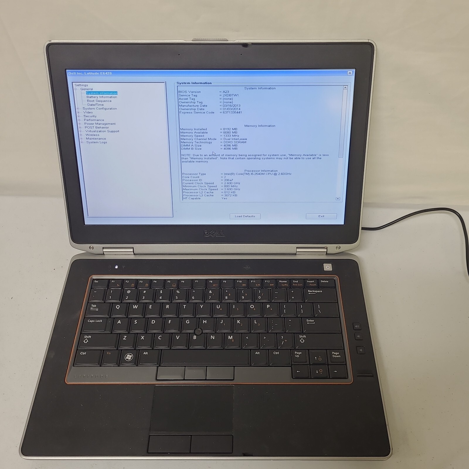 Dell Latitude E6420 Laptop 8GB Ram i5-2540M 2.60GHz 14″ NO HDD NO OS AS IS READ