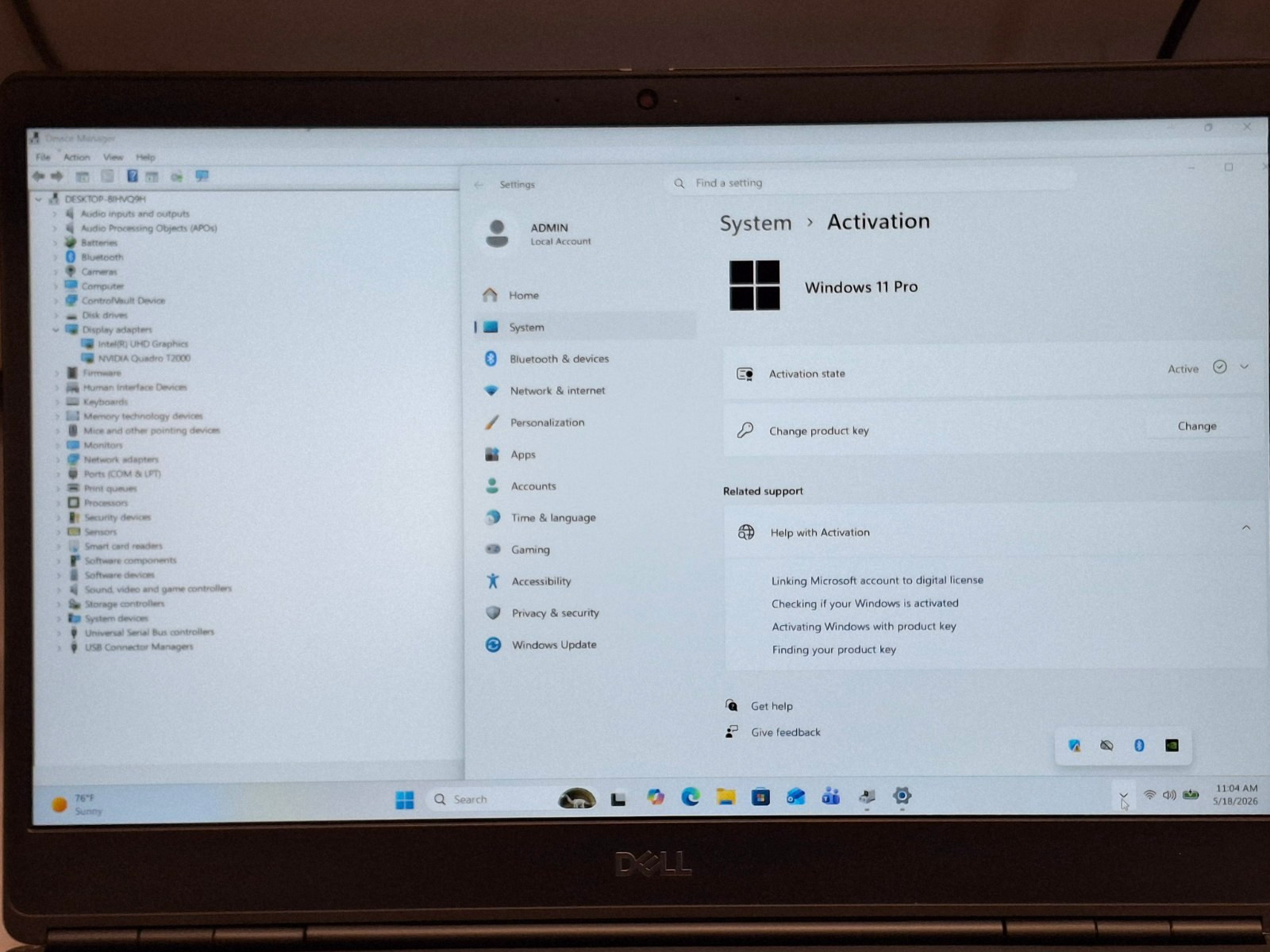 DELL PRECISION 7550 15.6″FHD i7-10875H 512GB SSD 32GB Webcam Wifi Bluetooth W11P