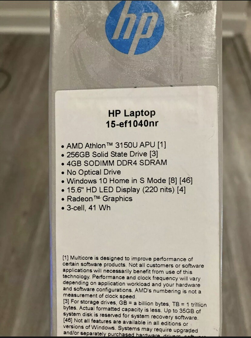HP 15.6” Laptop w/ Windows 10 Home in S mode