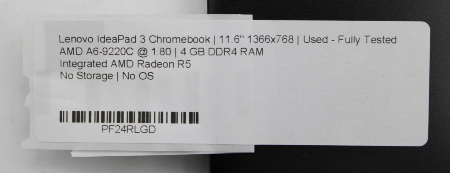 Lenovo IdeaPad 3 ChromeBook AMD A6-9220C@1.8GHz 4GB DDR4 NO STRG/OS *USD/TESTED*