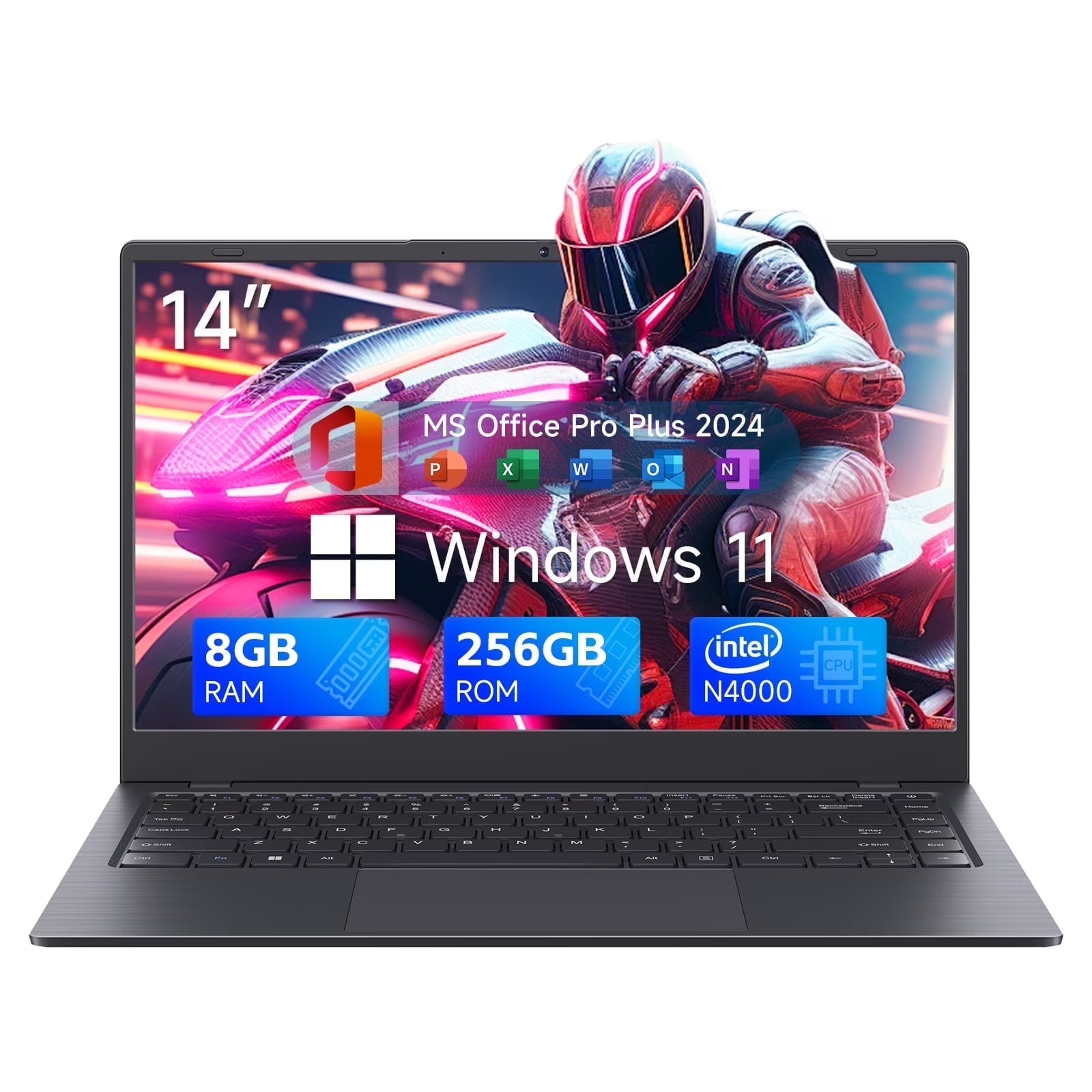 RNRUO 14 inch Windows 11 Laptops New Intel Celeron N4020 Up to 2.6Ghz 8GB RAM 25