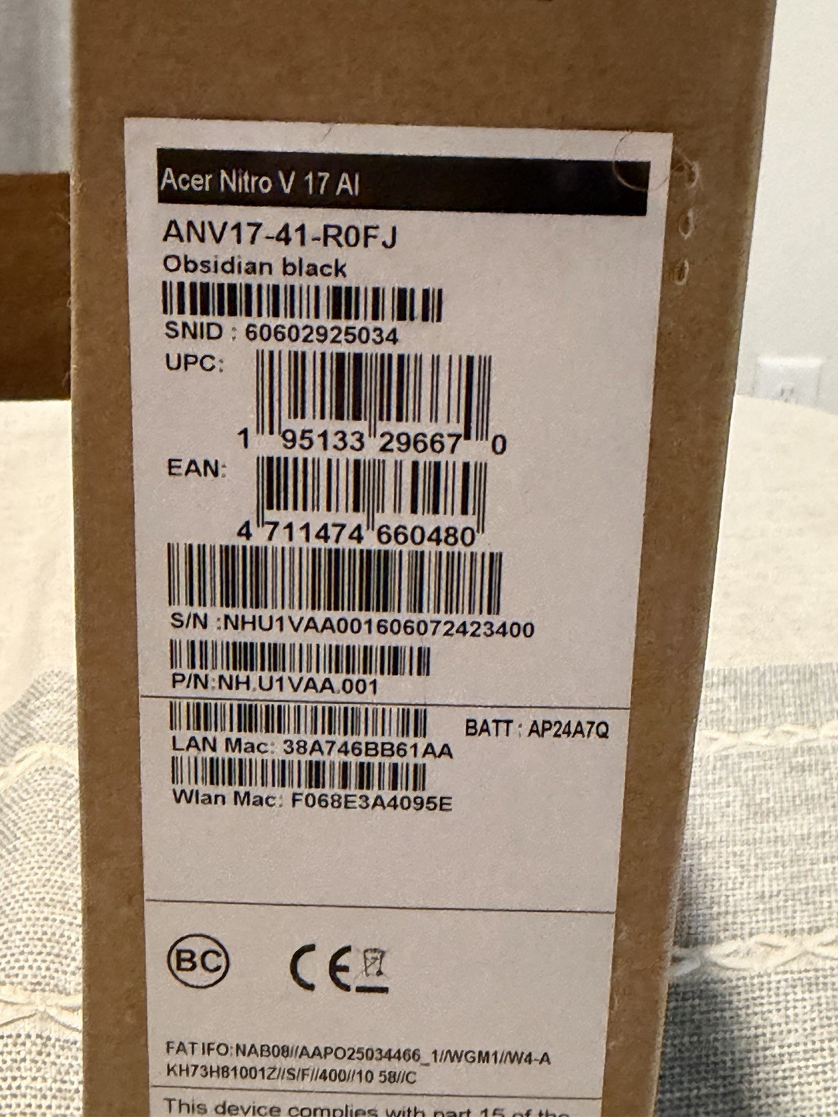 Acer Nitro V 17 AI 17.3” 180Hz Gaming Laptop Ryzen 7 260 RTX 5060 16GB 1TB