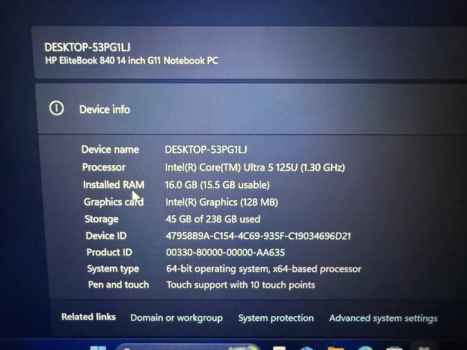 HP Elitebook 840 G11 14″ Laptop Ultra 5 125U 16GB Ram 256GB SSD W11P