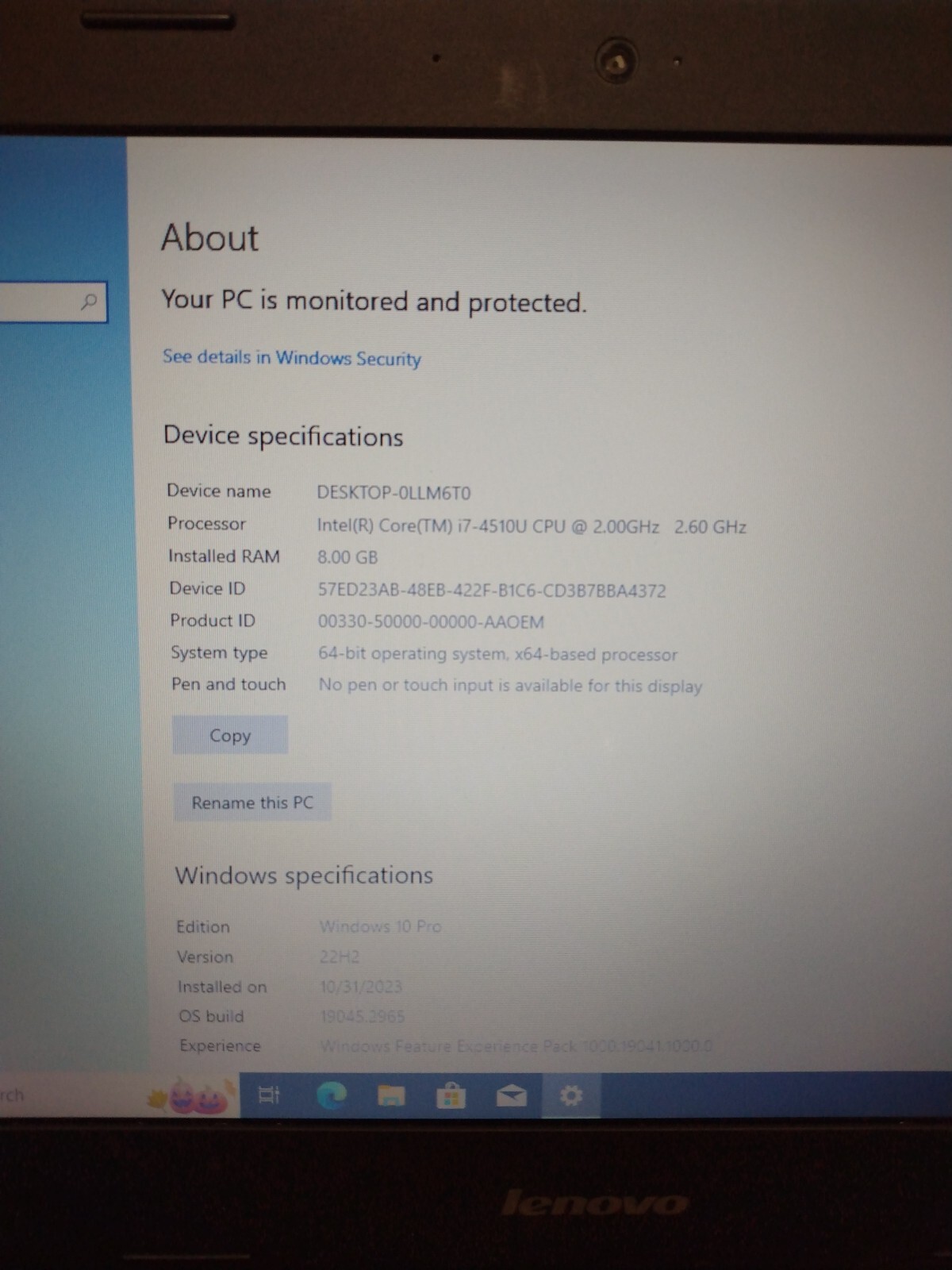 Lenovo Thinkpad Edge E40 14″ Intel Core i7-4510U 2GHz 8GB Ram 1TB HD Win10 8500M