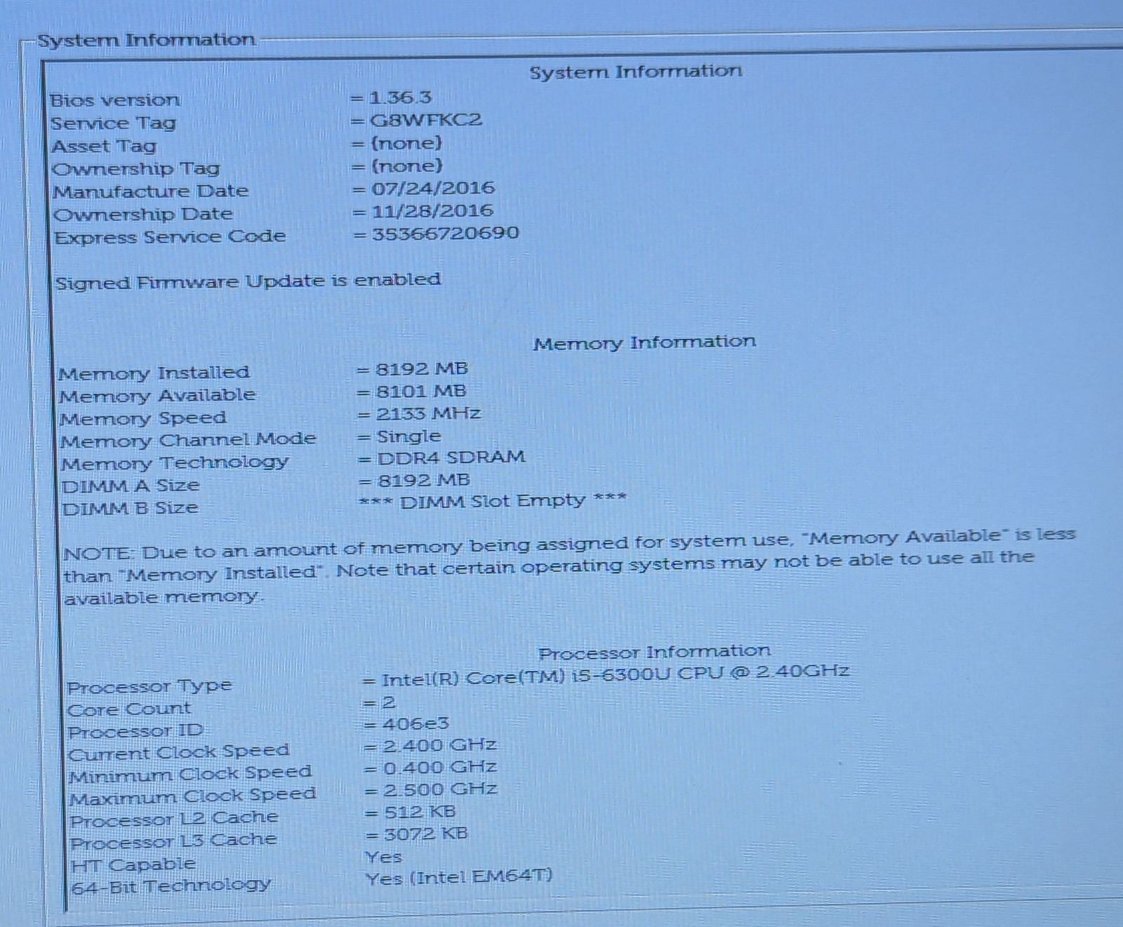 Incomplete Dell Latitude E7270 12.5″ Laptop Intel Core i5-6300U 2.40GHz 8GB RAM