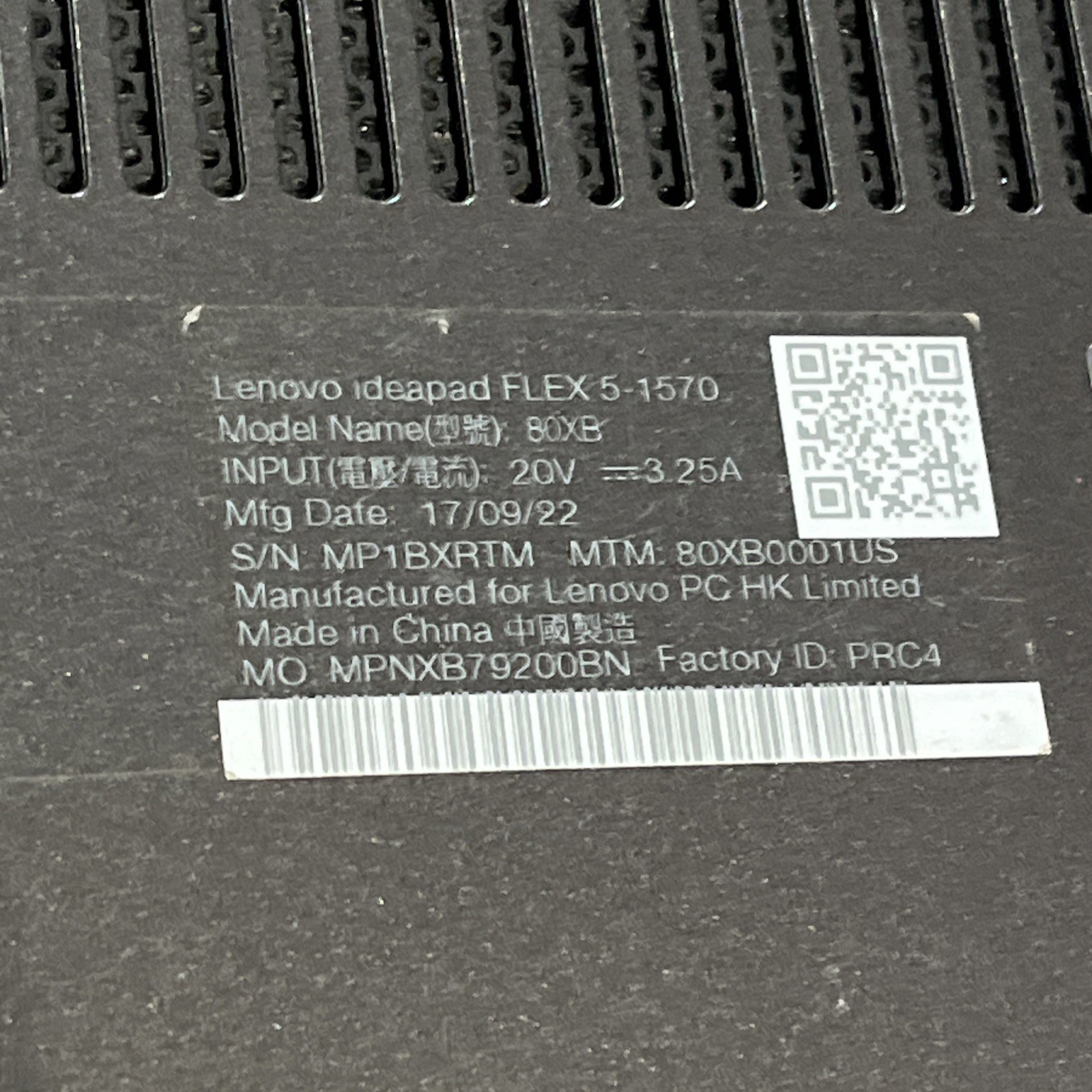 LENOVO IDEAPAD FLEX 5-1570 INTEL CORE I5 7TH GEN 8GB RAM NO HD