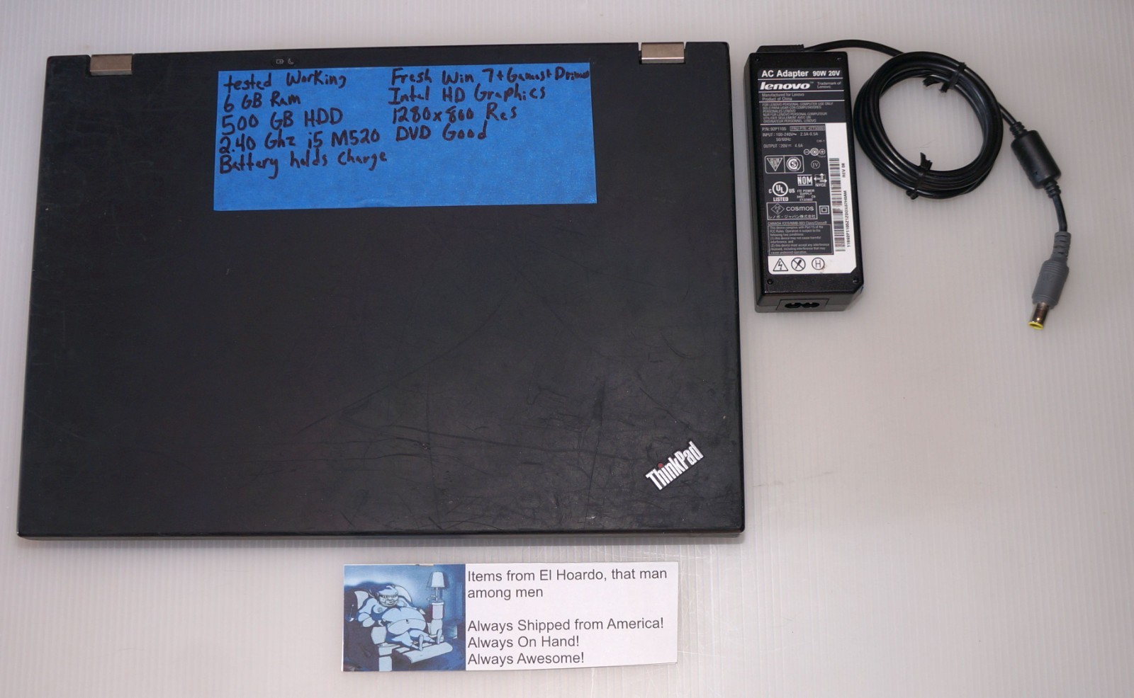 Lenovo ThinkPad T410 14″ Laptop, i5-M520/6GB RAM/500GB HDD/Windows 7 Pro