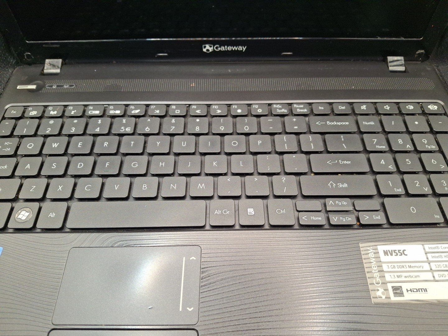 Gateway NV55C 15.6″ Laptop Intel Core i3-M370 2.40GHz/3GB RAM/320GB/DVD/Win10Pro