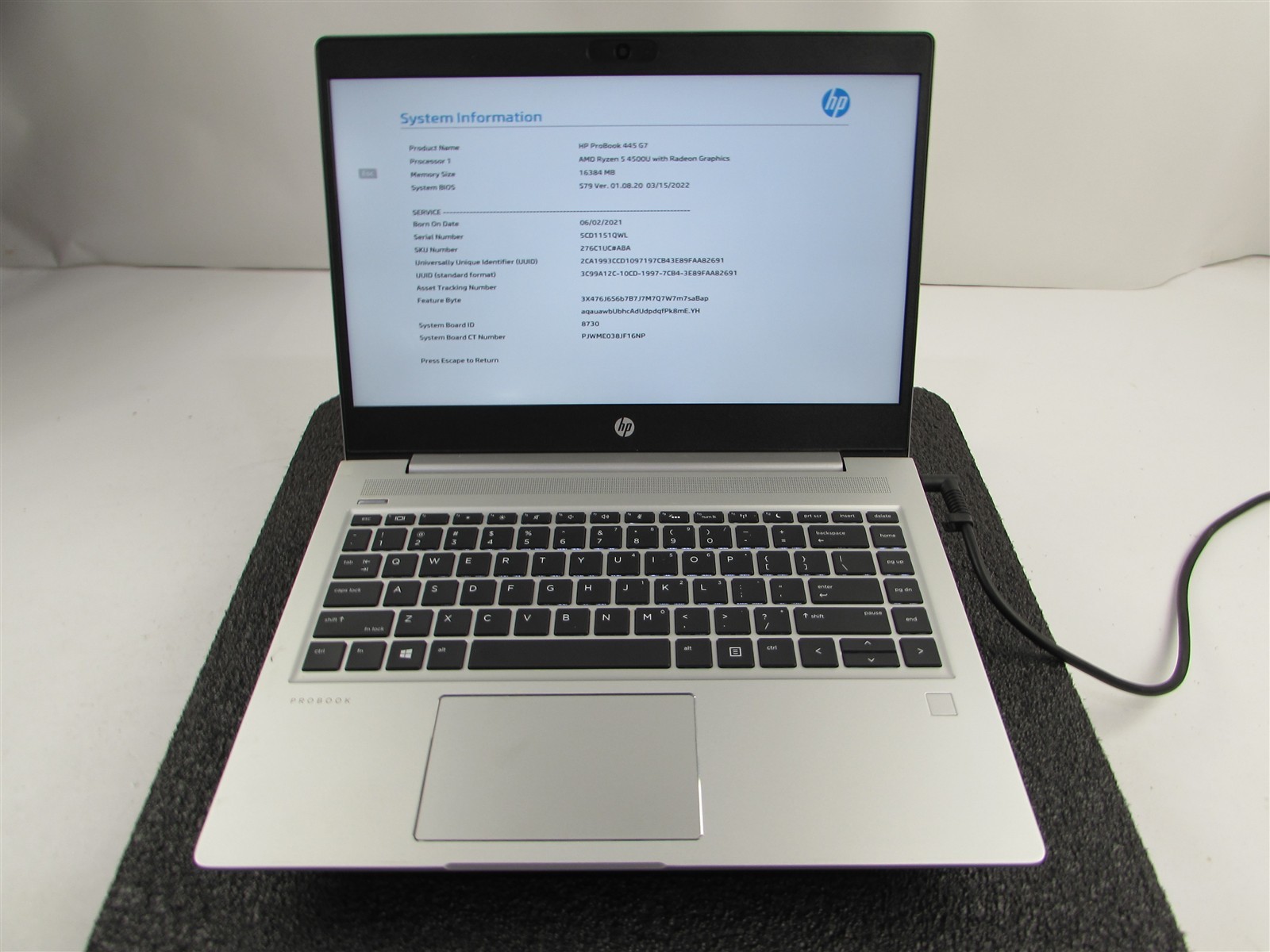 HP PROBOOK 445 (G7) 14″ FHD AMD RYZEN 5 4500U 512GB SSD 16GB RAM AMD GPU NO O.S