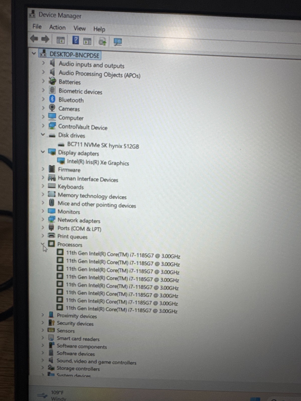 DELL Latitude 5520 i7 11th Gen., 477Gb Storage, 16GB Ram, No power adapter.