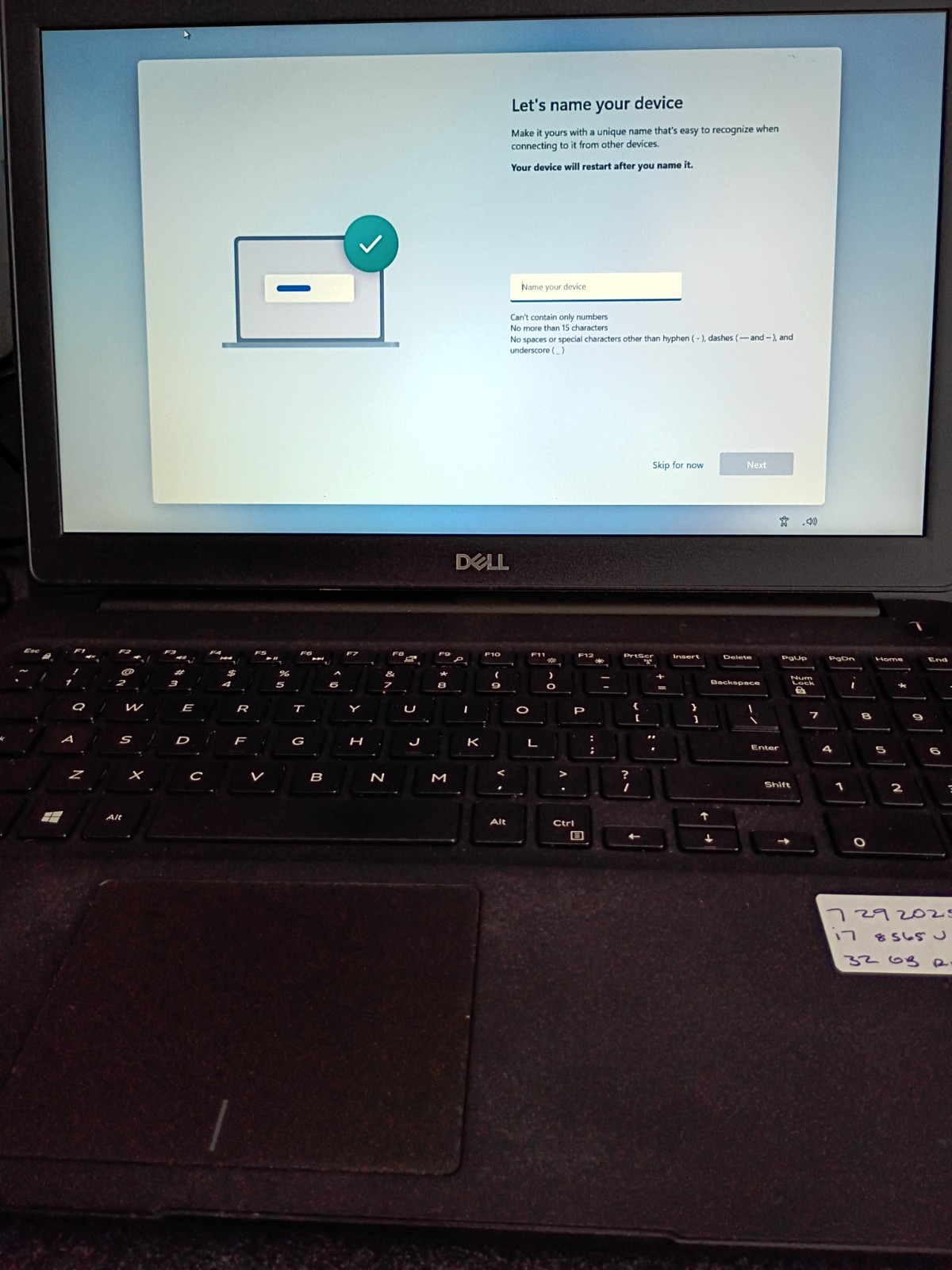 Dell Latitude 3500 15.6″ 256 GB SSD, i7-8565U, 1.80GHz, 16 GB DDR4 RAM