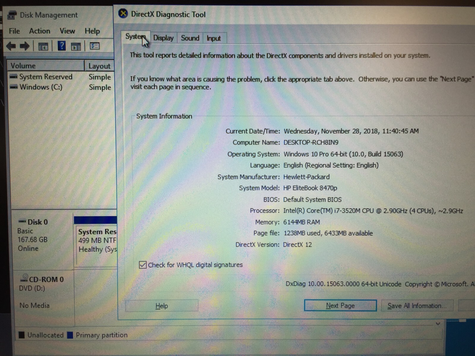 HP Elitebook 8470P C9Y33UP 14″ Laptop/Intel i7-3520M/6GB RAM/180GB SSD/Win10 Pro