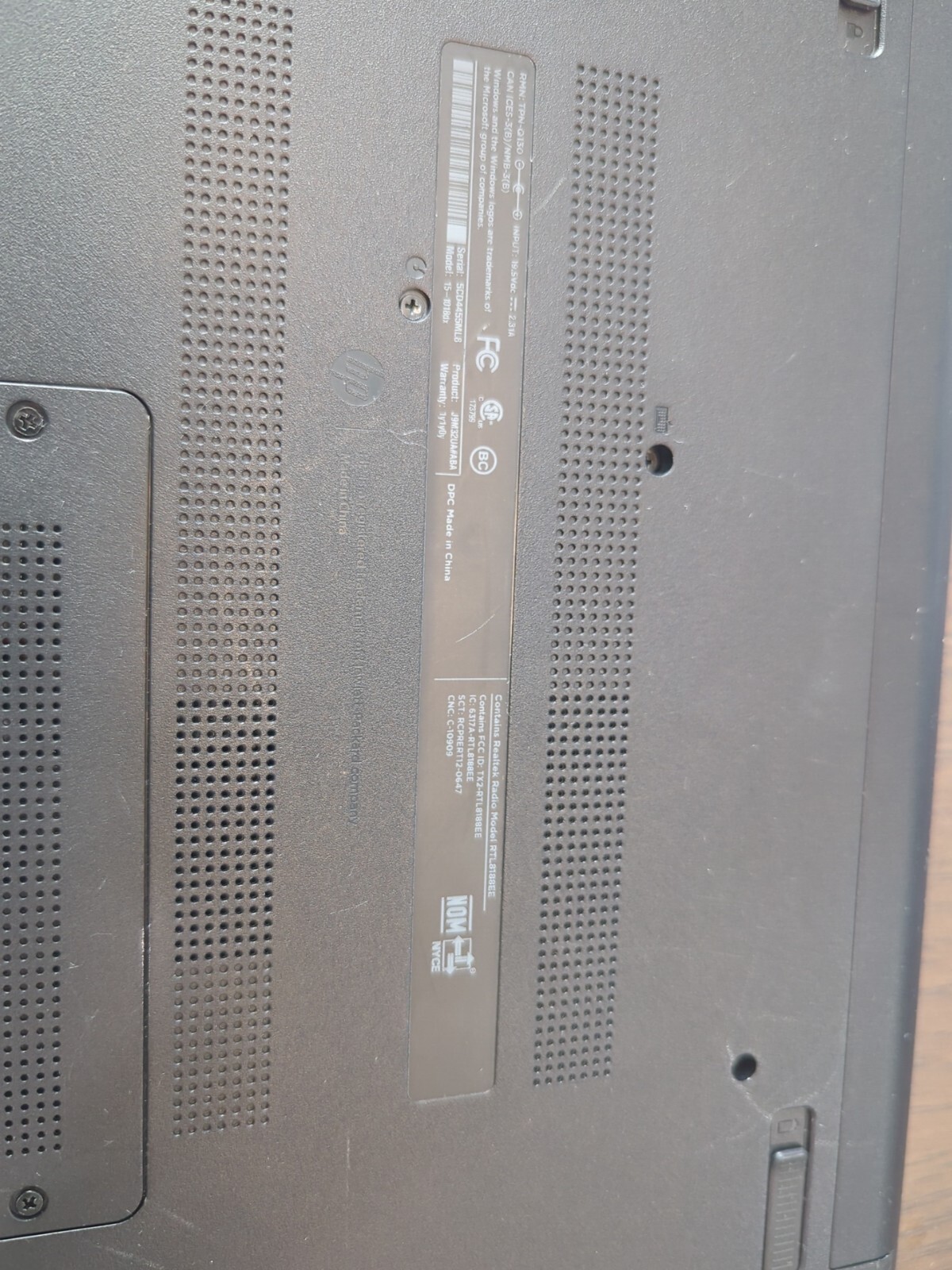 HP Notebook 15, 15.6in Screen, Grey, Factory Default