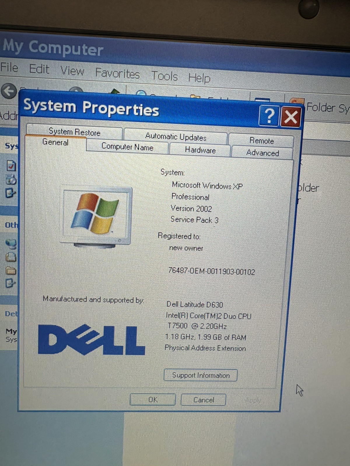 Dell Latitude D630 Intel Core 2 Duo 2GHz 2GB RAM 120GB HDD, win XP