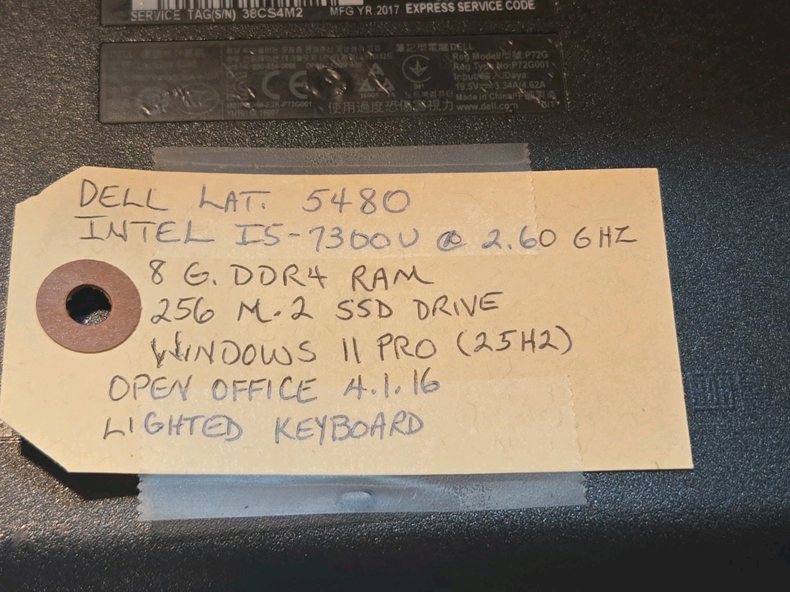 Dell Latitude 5480 Laptop 2.6 GHz i5-7300u 8GB 256GB SSD Webcam Wi-Fi 14″ Win 11