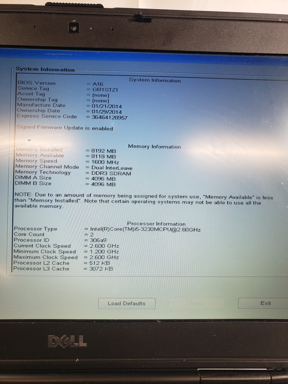 Dell Latitude E5430 Intel Core i5-3230M @ 2.60GHz 8 GB No Drive 14.0″