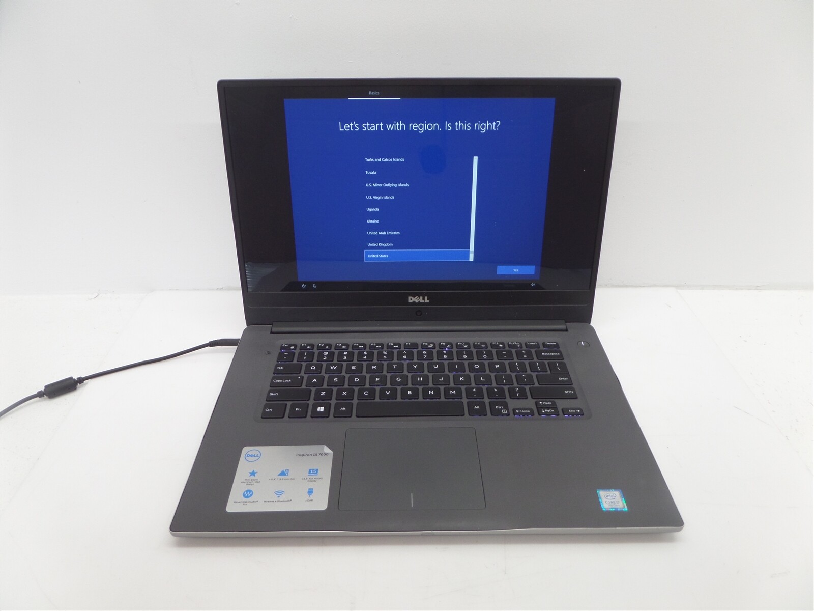 Dell Inspiron 15 7000 Intel I7-7500U 2.70Ghz 8GB RAM 1TB HDD Windows 10 Home
