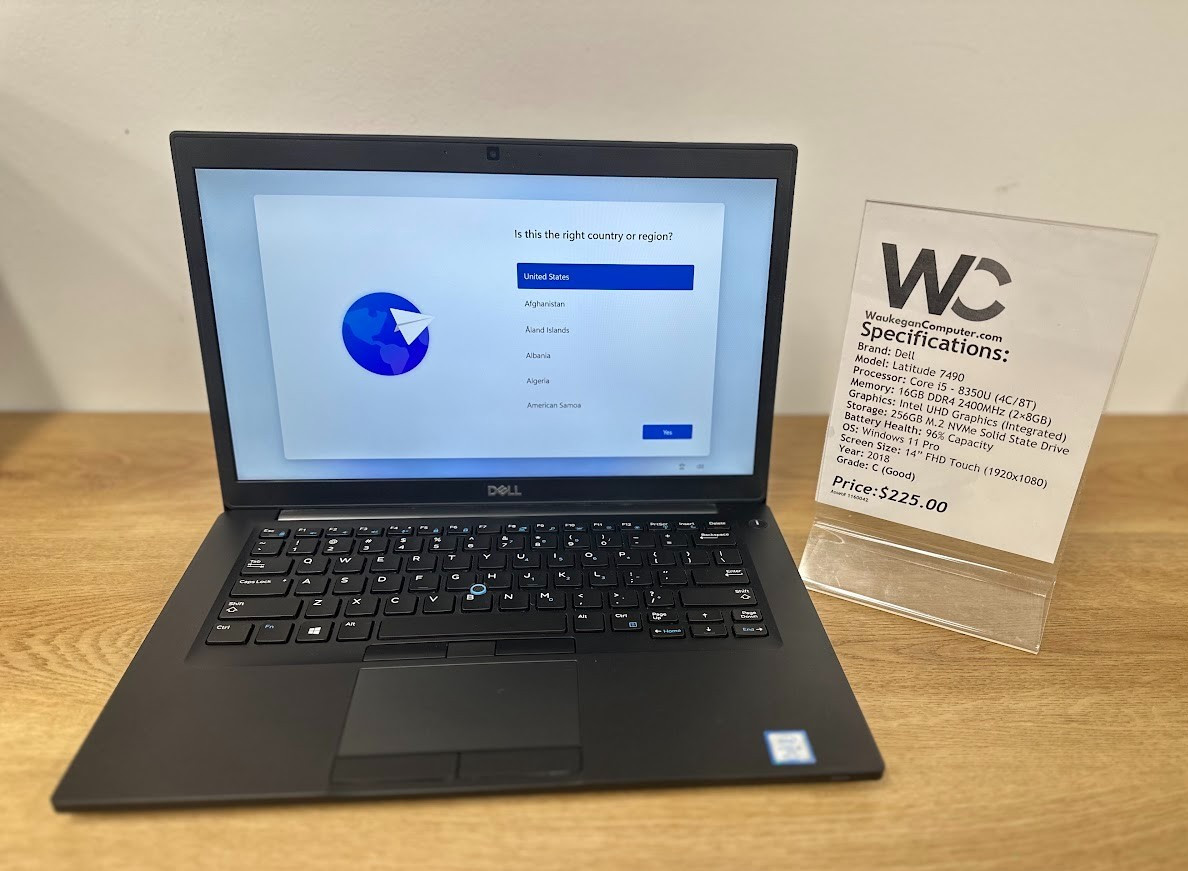 Dell Latitude 7490 Core i5 8th Gen, 16GB DDR4, Intel UHD, 256GB SSD, 2018 Touch