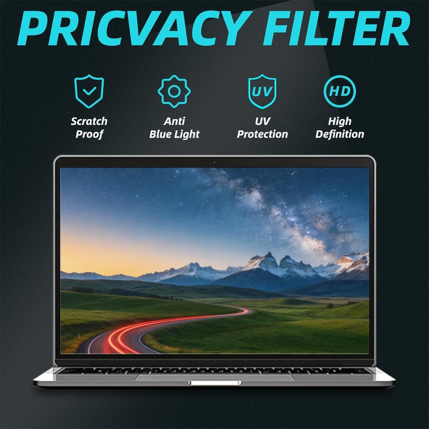Removable Magnetic Privacy Shield Filter for 14 Inch 16:9 Laptop Screen Protecto