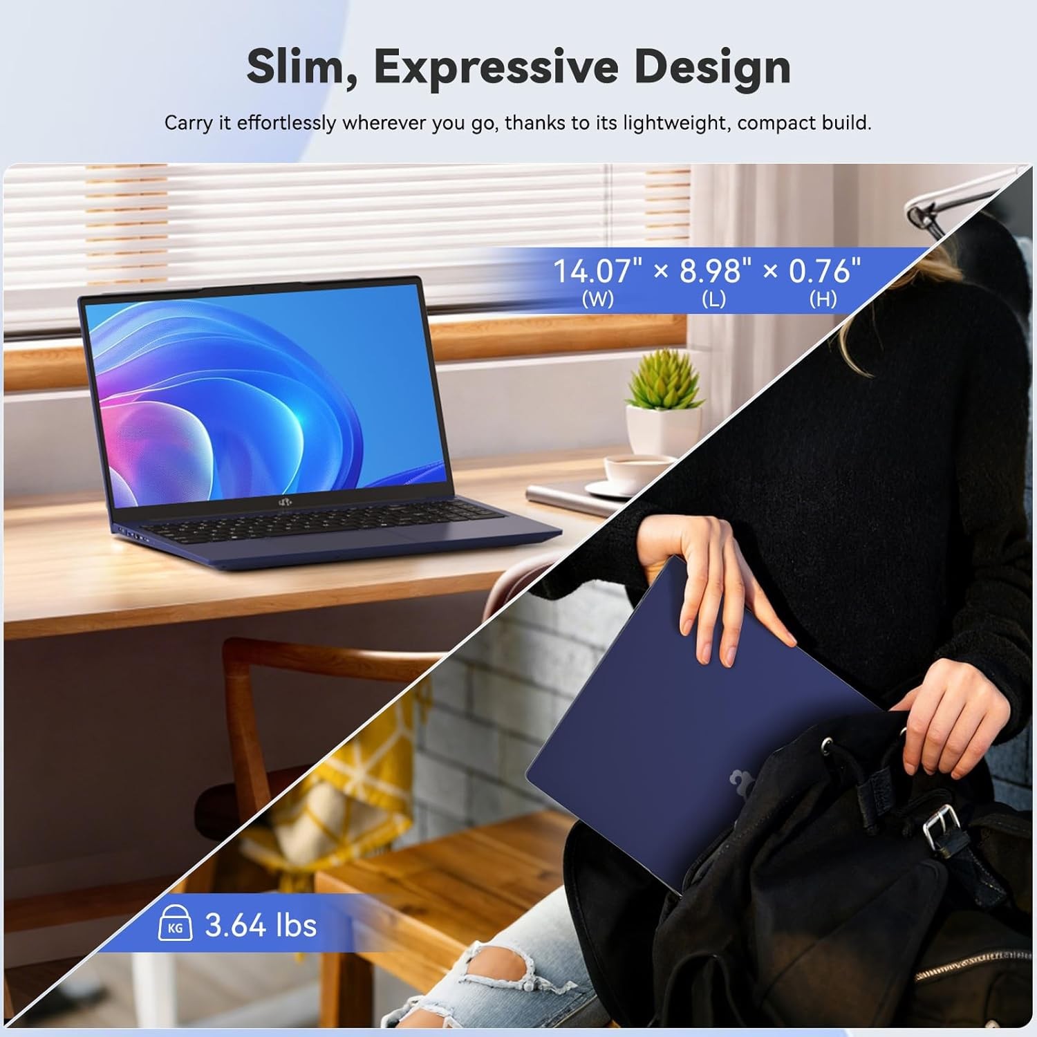 NIMO 15.6″ IPS FHD Student Laptop Intel i3-1215U Up to 4.4 GHz 8GB RAM 128GB SSD