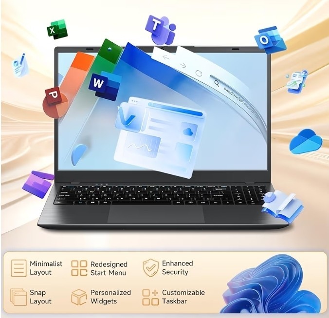 intel 15.6″ FHD IPS Laptop Intel 6500Y 16GB RAM 512GB SSD Gray Windows 11