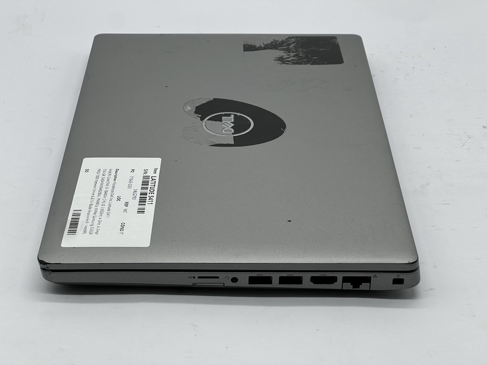 Dell Latitude 5411, i5-10400H CPU, @ 2.60GHz, 8GB RAM, 256GB NVMe-No OS/Charger