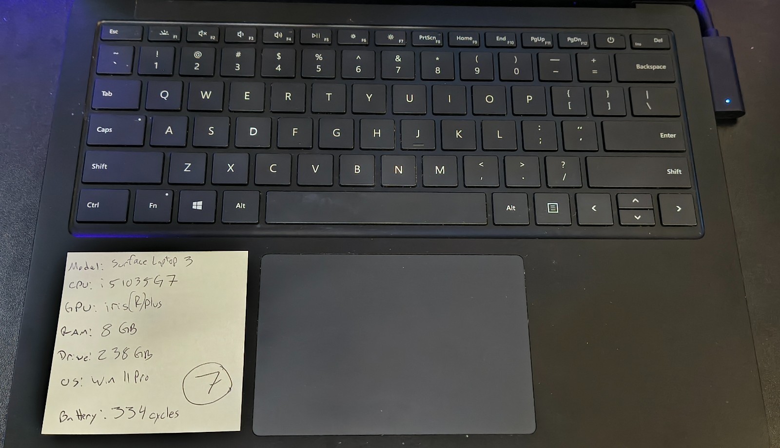 Microsoft Surface Laptop 3 13.5 in, 237GB SSD, i5-1035G7, 8GB RAM, Win11 Pro