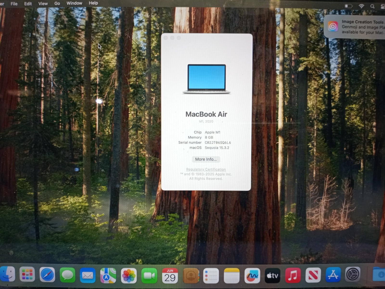 Apple Macbook Air A2337 13.3″ M1 2020 8GB RAM 128GB NVMe Mac OS Seqouia WH898*!