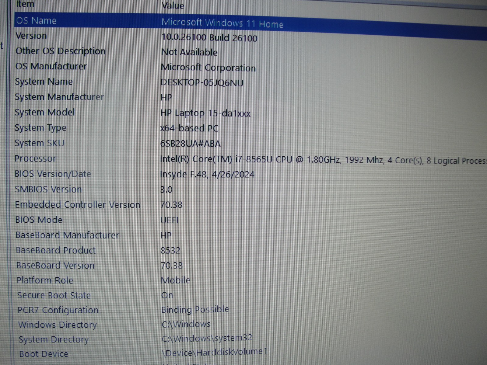 HP 15-DA1005DX 14”HD TOUCH Core i7-8565U 1.8GHz 12GB SSD Reset 256GB+Charger