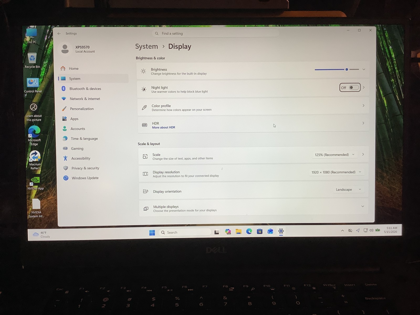 Dell XPS 9570 Gaming-GTX1050, i5-8300H, 16 GB – 512 GB Windows 11 Pro # 1CW33X2