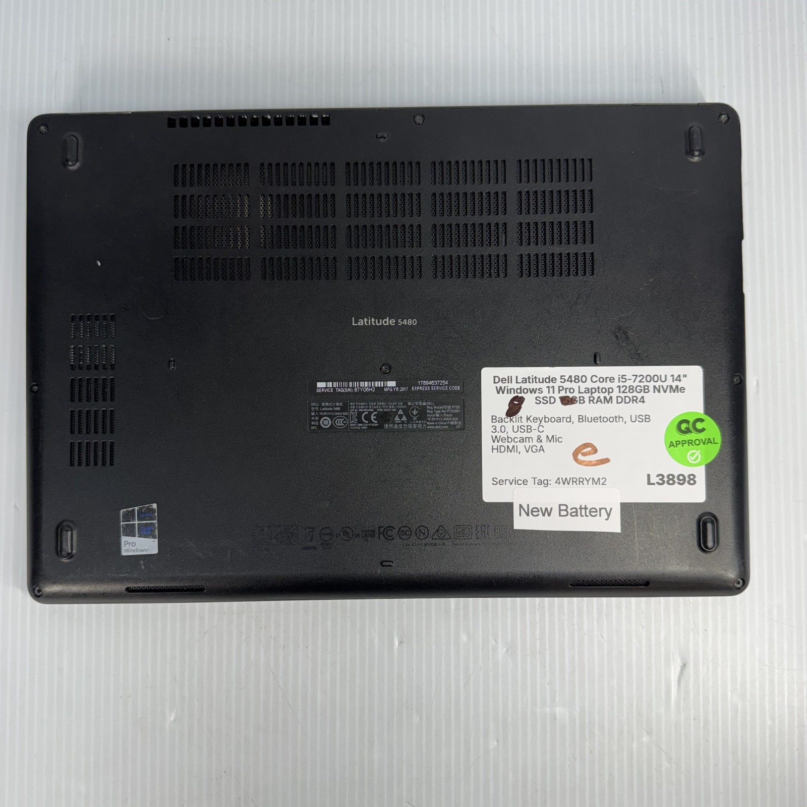 Dell Latitude 5480 i5-7200U 14″ Windows 11 Pro Laptop 128GB SSD 8GB *WEAR*