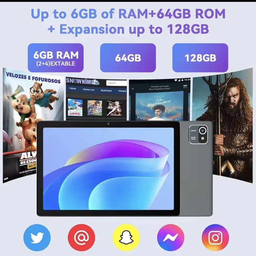 MB1001 Tablets 10.1″ 1080P HD Display 2MP+5MP Camera 6GB RAM 64GB ROM