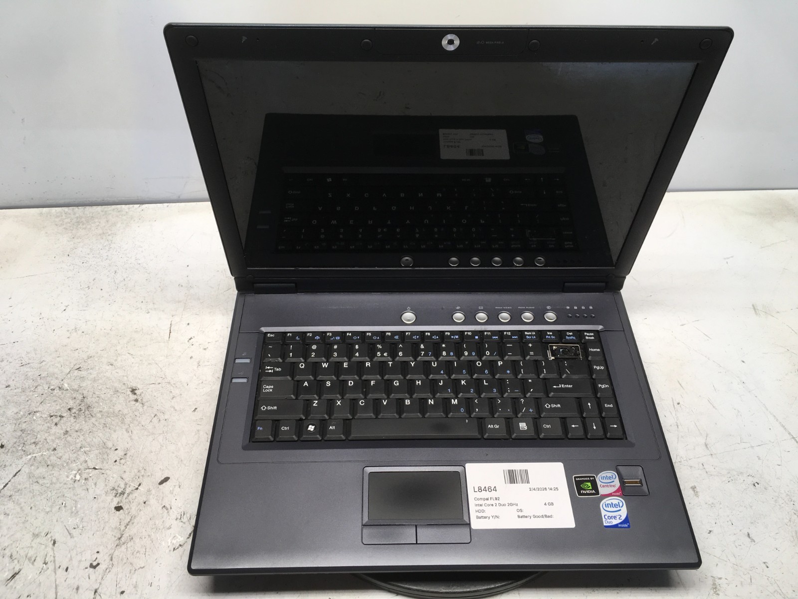 Compal FL92 Intel Core 2 Duo 2GHz 4 GB NO HDD