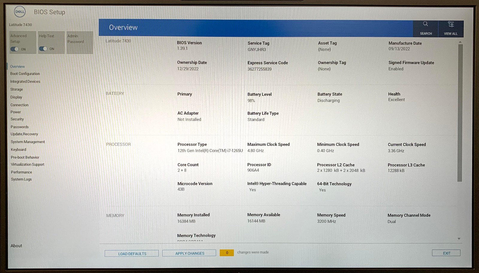 Dell Latitude 7430 14″ Laptop i7-1265U 16GB RAM 1TB NVMe, As Is